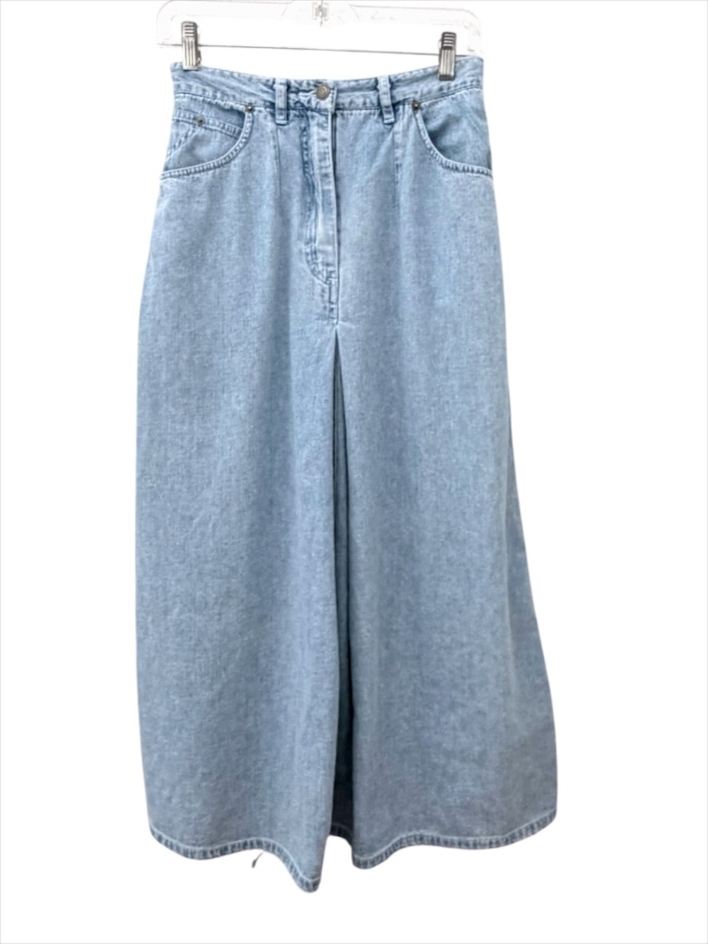 Vintage Ann Taylor Light Wash Denim Maxi Skirt Classic A-Line Size 6